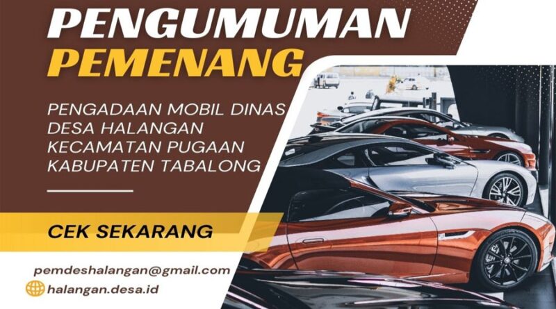 Pengumuman Pemenang Lelang Pengadaan Mobil Dinas Desa